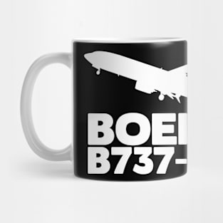 Boeing B737-800 Silhouette Print (White) Mug